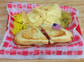 Order Pepperoni Sub Sandwich food online from Americana Pizza store, Centerville on bringmethat.com