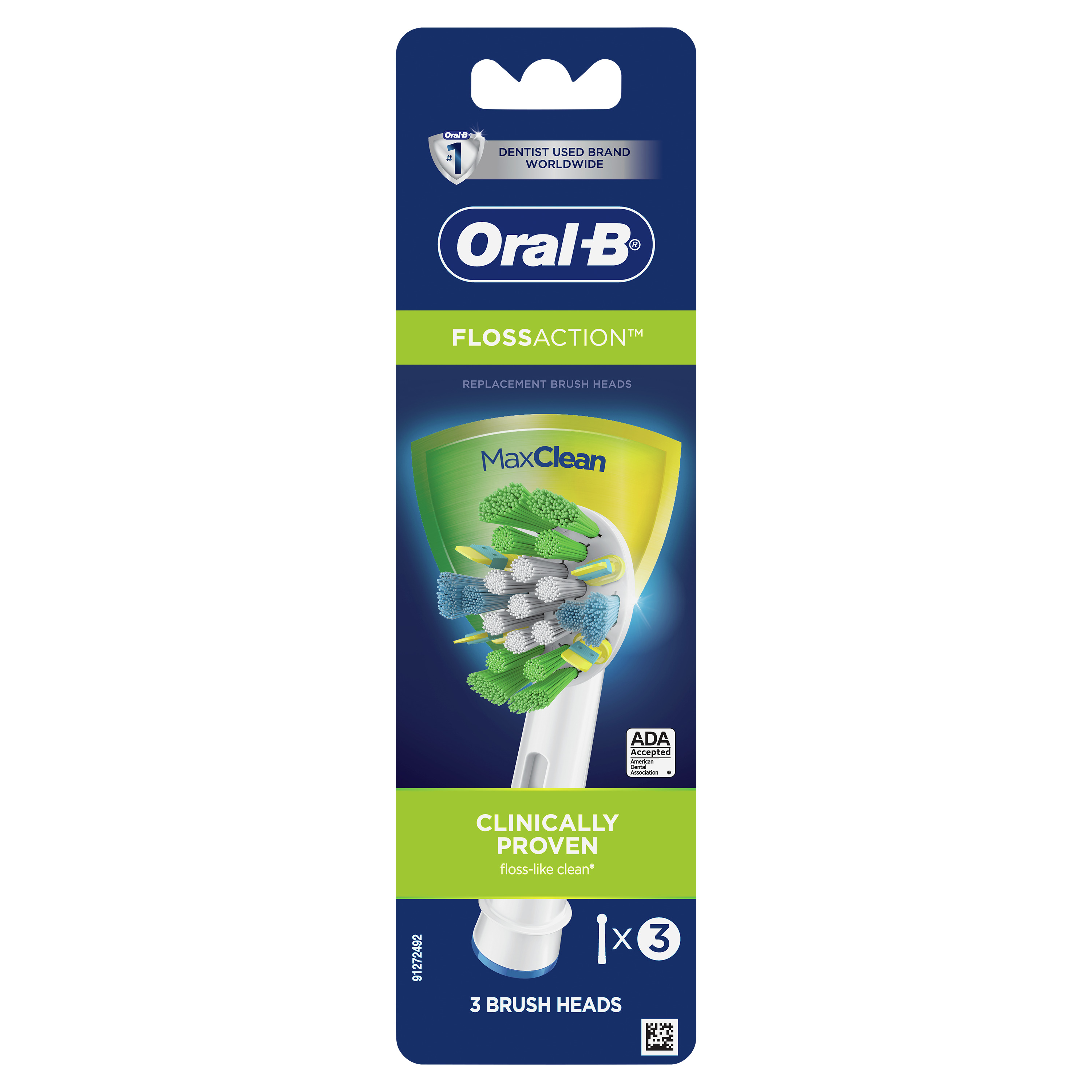 Order Oral-B FlossAction Electric Toothbrush Replacement Brush Head Refills - 3 ct food online from Rite Aid store, MILLER PLACE on bringmethat.com