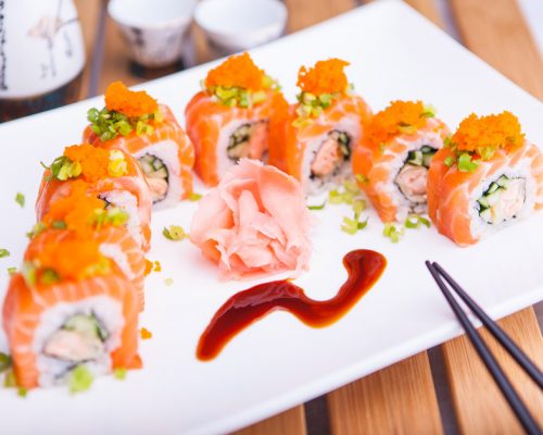 Order Salmon Lover Roll food online from Quickway Japanese Hibachi store, Columbia on bringmethat.com