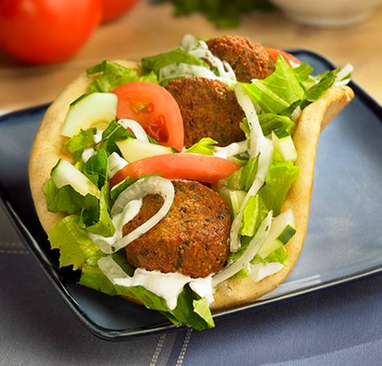 Order Falafel Sandwich food online from Dino's Gyros store, Coon Rapids on bringmethat.com