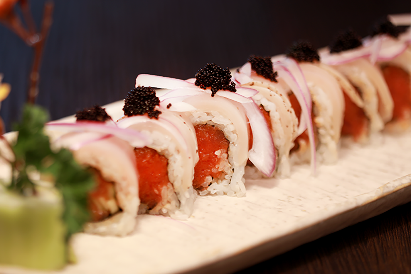 Order Albacore Lover Roll food online from Ise Sushi Japanese Restaurant store, Placentia on bringmethat.com