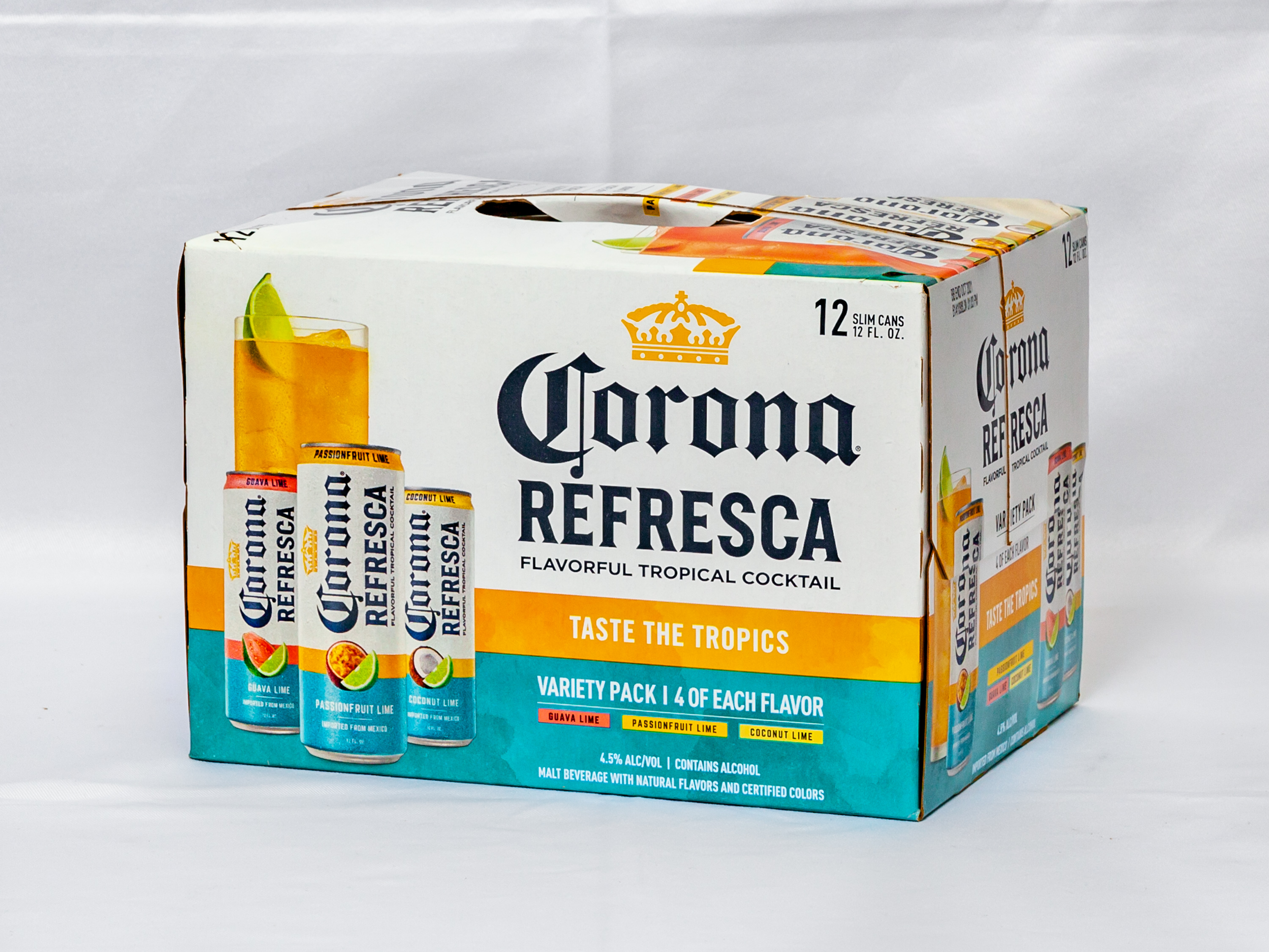 Order Corona Refresca Spiked Tropical Cocktail Variety Pack food online from Pm Food & Liquor store, Harvey on bringmethat.com