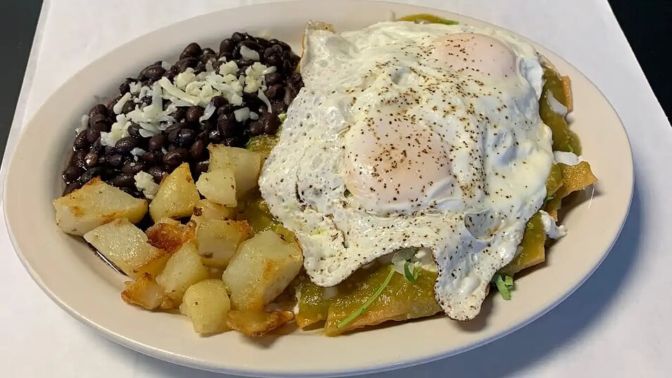 Order Chilaquiles Plate food online from Toucan Tortas store, Houston on bringmethat.com