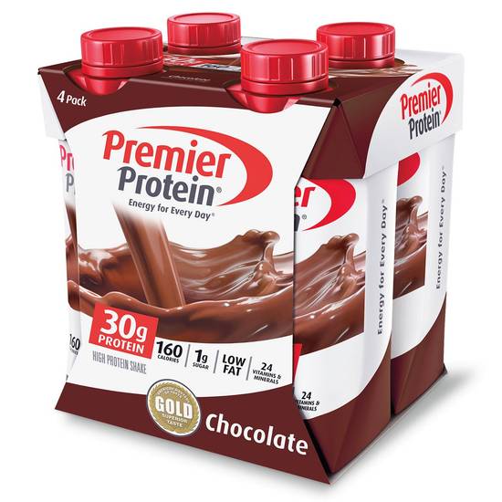 Order Premier Protein Drink Chocolate (11 oz x 4 ct) food online from Rite Aid store, Mckinleyville on bringmethat.com