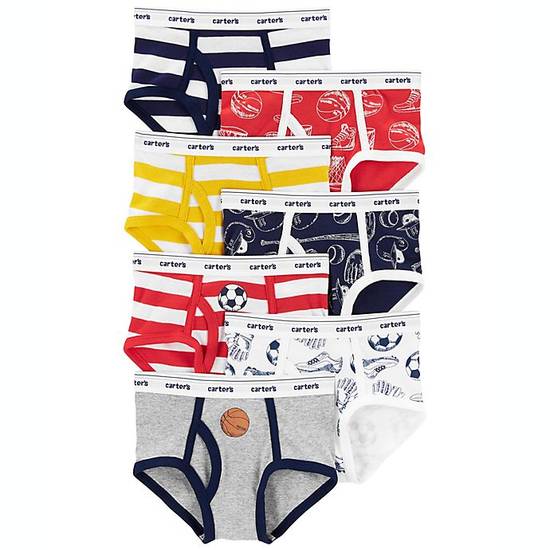 Order carter's® Size 2-3T 7-Pack Sports Theme Cotton Boys' Boxer Briefs in White food online from Bed Bath & Beyond store, Lancaster on bringmethat.com