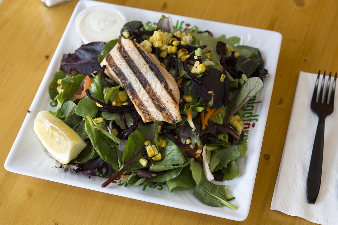 Order 9. Salmon Salad food online from Salad Farm store, Sherman Oaks on bringmethat.com