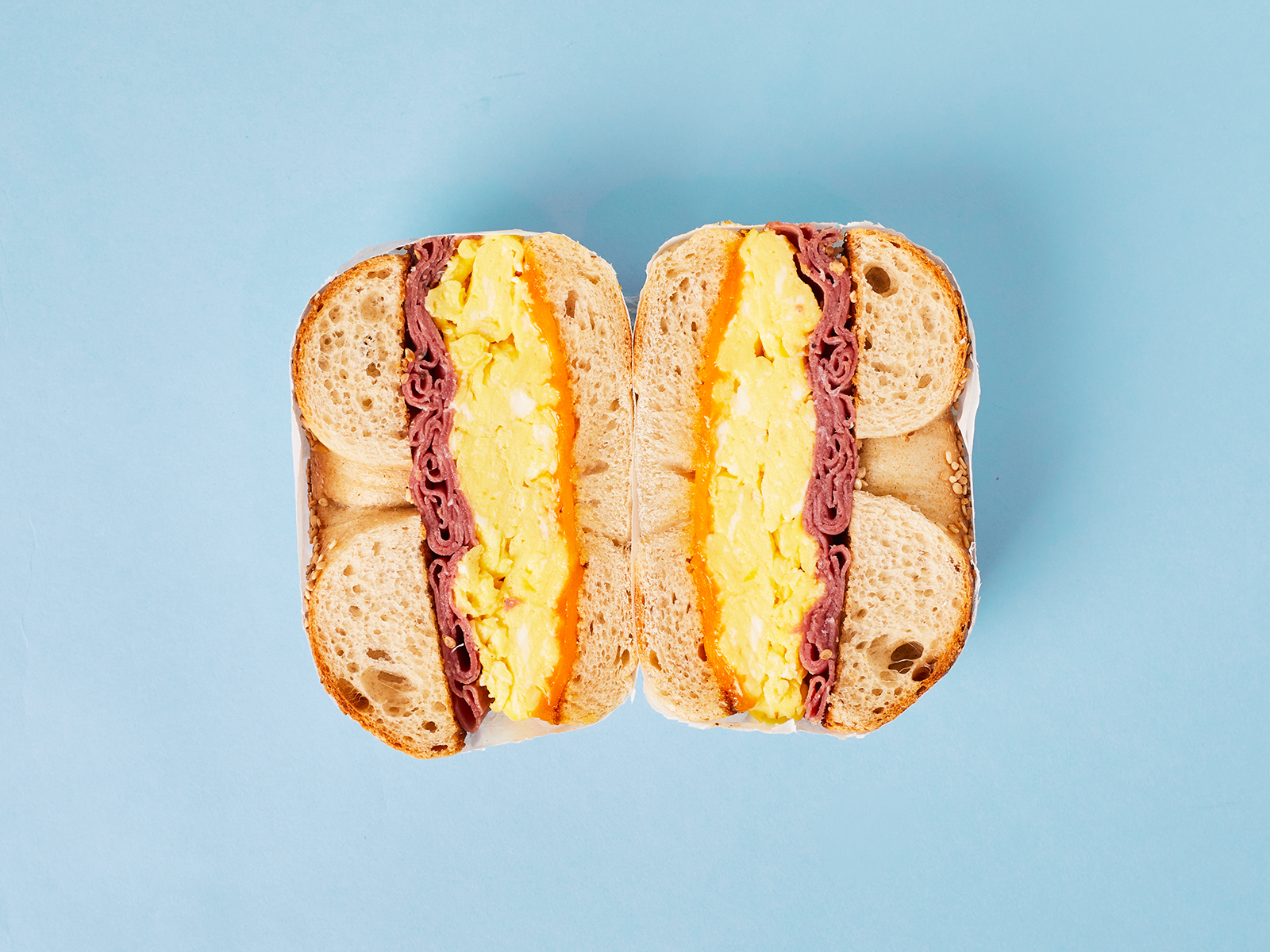 Order Pastrami Egg and Cheese Bagel food online from Sweet Joanna's Cafe store, San Francisco on bringmethat.com