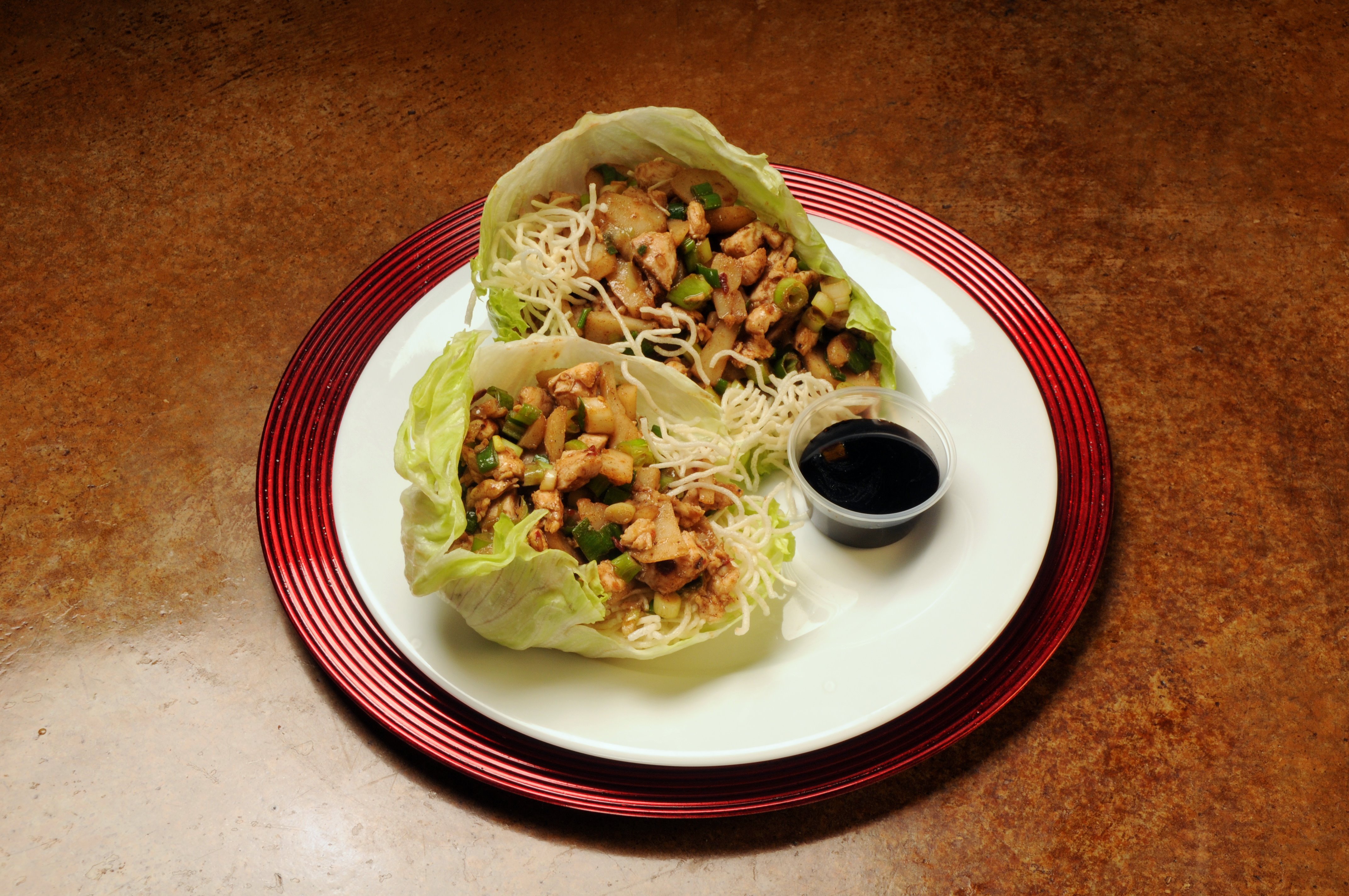 Order A7. Chicken Lettuce Wrap food online from Wok On Wheels store, San Antonio on bringmethat.com