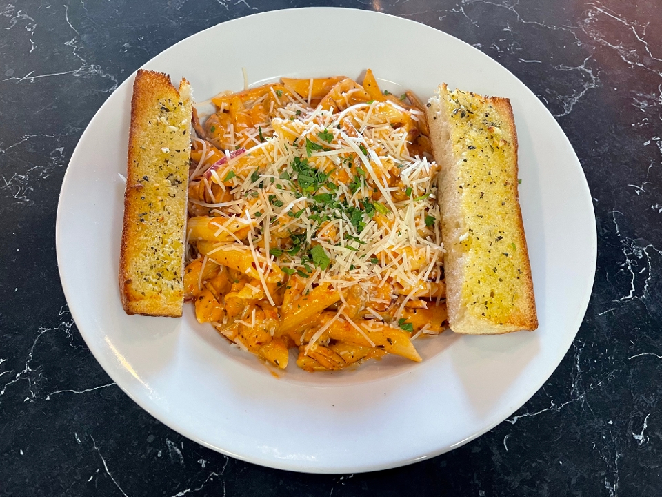 Order SPICY PENNE WITH SAUSAGE food online from Bitcoin Pizza store, Seattle on bringmethat.com