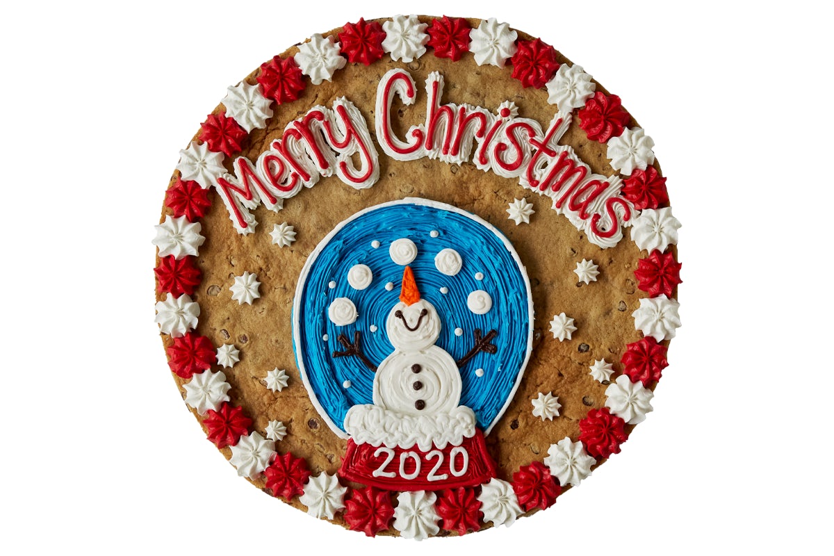 Order Merry Christmas Snow Globe - HW2840 food online from Great American Cookies - Bel Air Mall store, Mobile on bringmethat.com