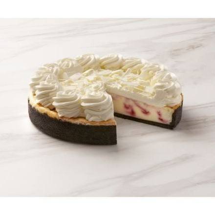 Order The Cheesecake Factory Bakery 10" White Chocolate Raspberry Cheesecake (80 oz) food online from The Cheesecake Factory Bakery store, Atlanta on bringmethat.com