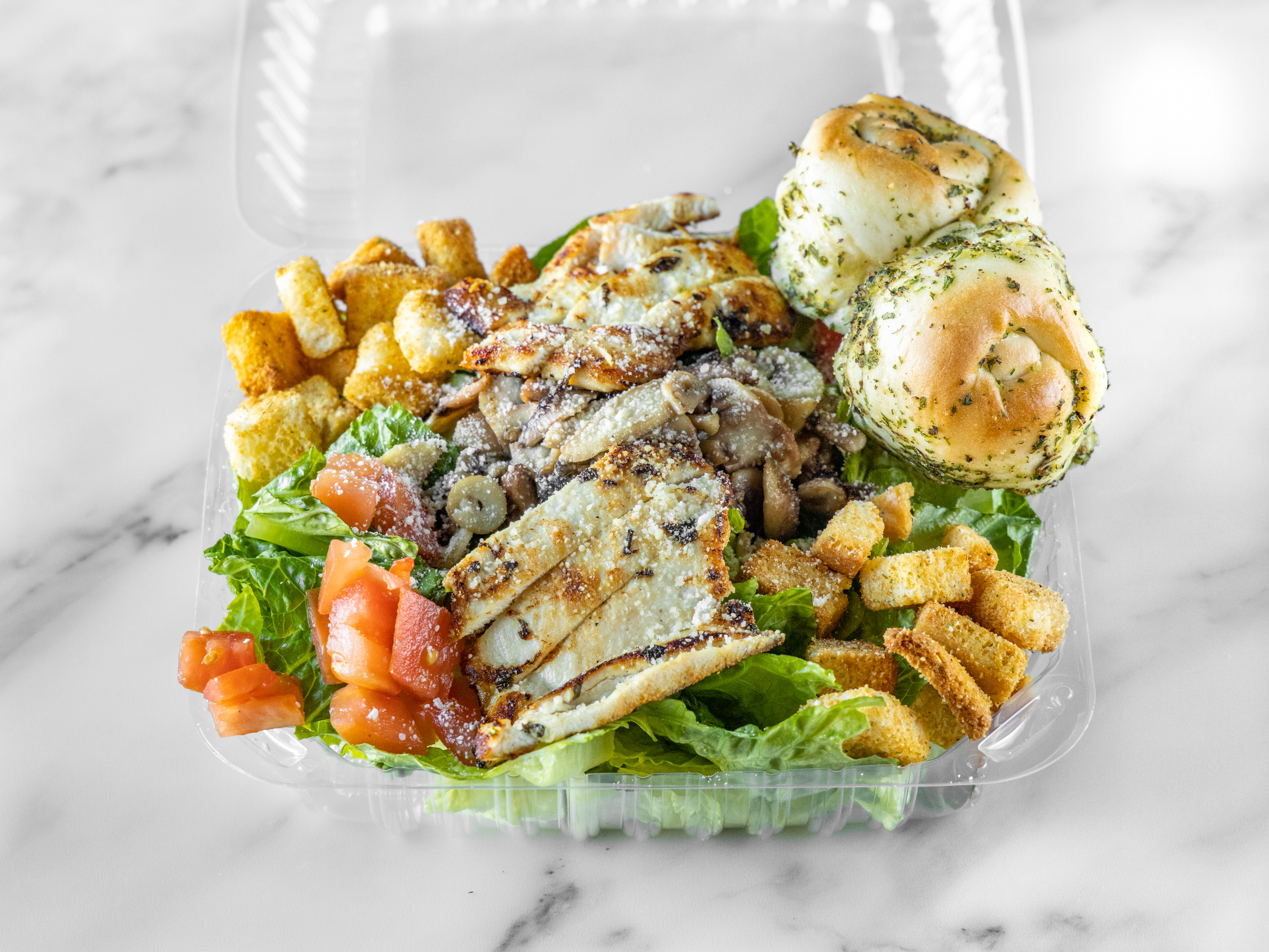 Order Gourmet Chicken Caesar Salad food online from Alfredo Pizza store, Los Angeles on bringmethat.com