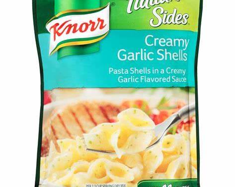 Order Knorr Fiesta Pasta Creamy Garlic Shells (4.9 oz) food online from Ctown Supermarkets store, Uniondale on bringmethat.com