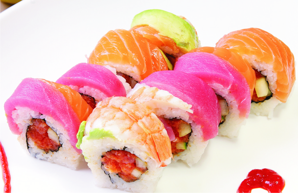 Order 36. Spicy Rainbow Roll food online from I Love Sushi store, Santa Clarita on bringmethat.com