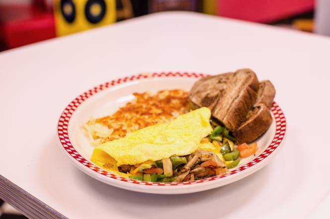 Order VEGGIE OMELET food online from Cahill Diner store, Inver Grove Heights on bringmethat.com