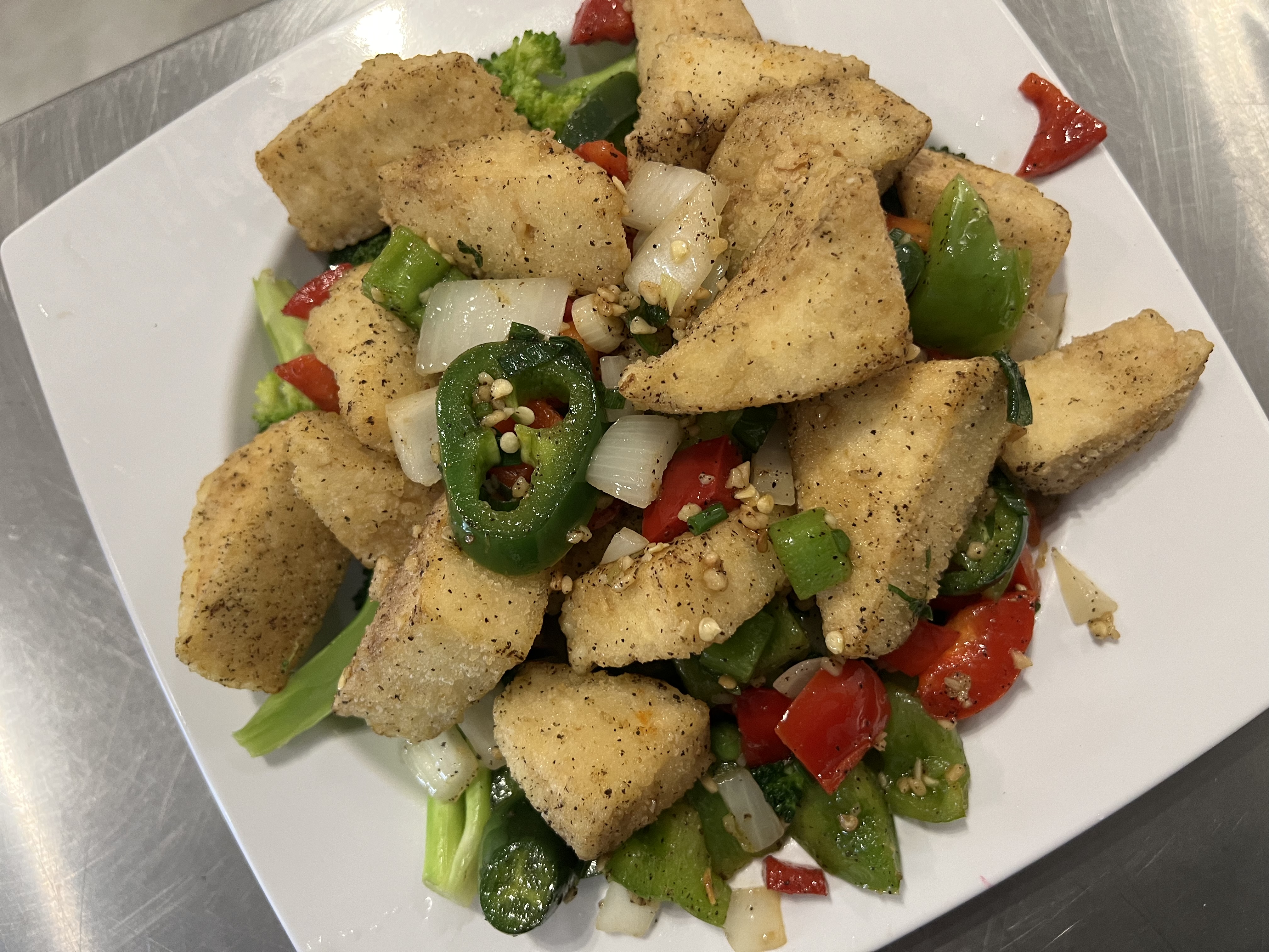 Order Salt & Pepper Tofu  food online from P. King Chinese Food store, Bellaire on bringmethat.com
