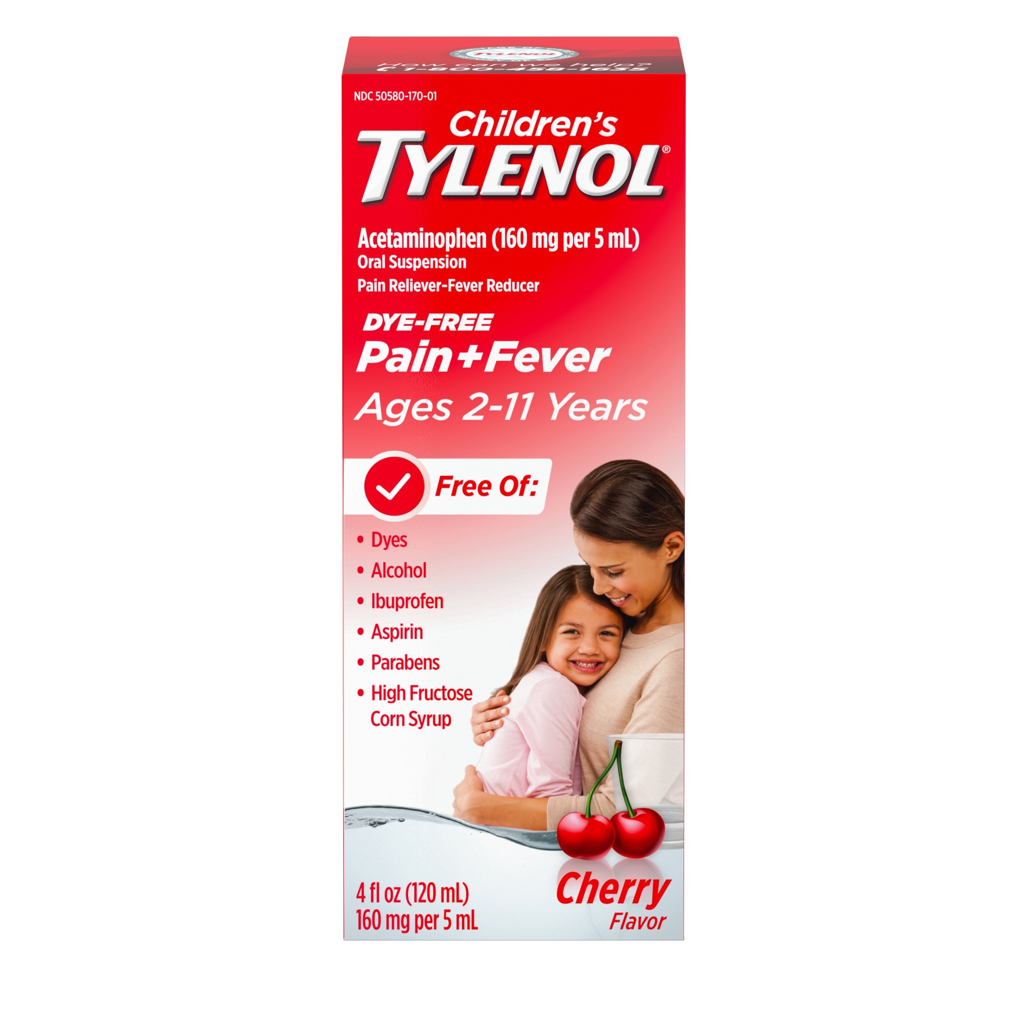 Order Children's Tylenol Pain + Fever Medicine - Cherry, 4 fl oz food online from Rite Aid store, Cathedral City on bringmethat.com