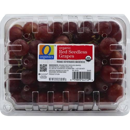 Order O Organics · Organic Red Seedless Grapes (2 lb) food online from Albertsons store, Eugene on bringmethat.com
