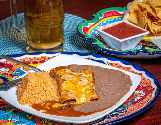 Order #41 Ground Beef or Cheese Enchiladas food online from Meno's Mexican Grill on E. Stan Schleuter Loop store, Killeen on bringmethat.com