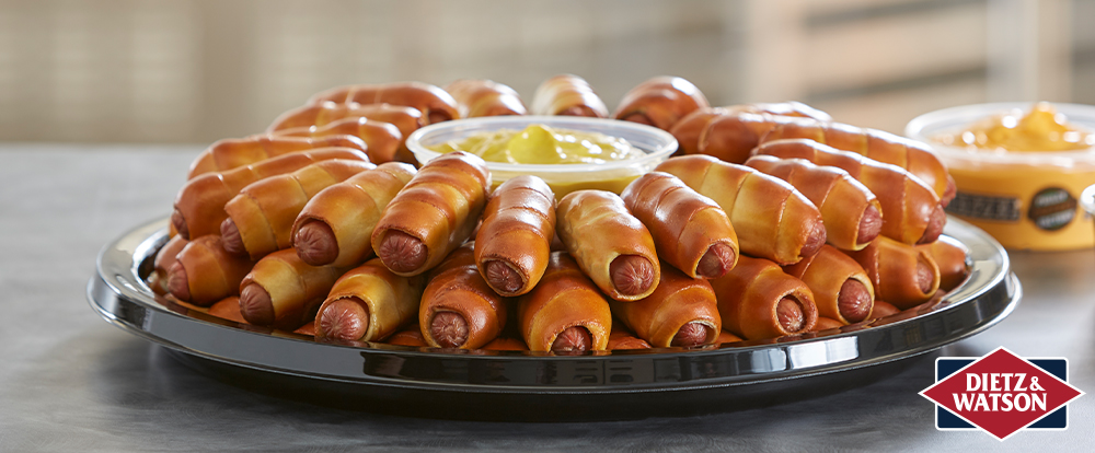 Order All Mini Dogs Party Tray food online from Philly Pretzel Factory store, York on bringmethat.com