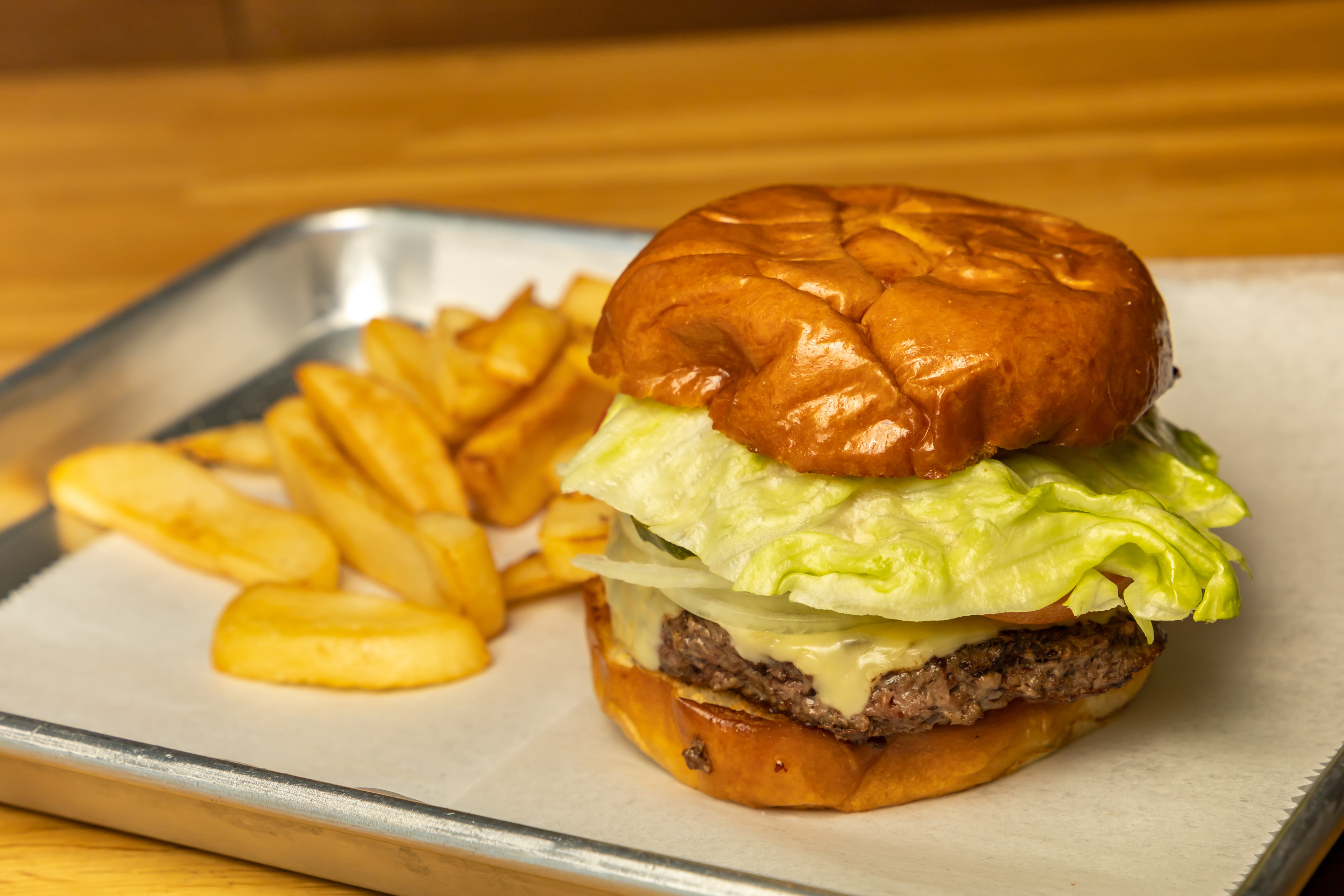 Order Cheeseburger - Burger food online from Lynnfield House of Pizza store, Lynnfield on bringmethat.com