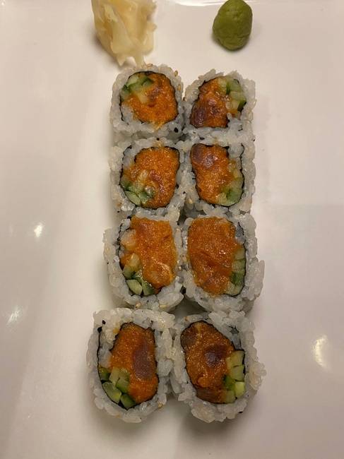 Order Spicy Tuna Avocado Roll food online from Bamboo Restaurant store, Southampton on bringmethat.com