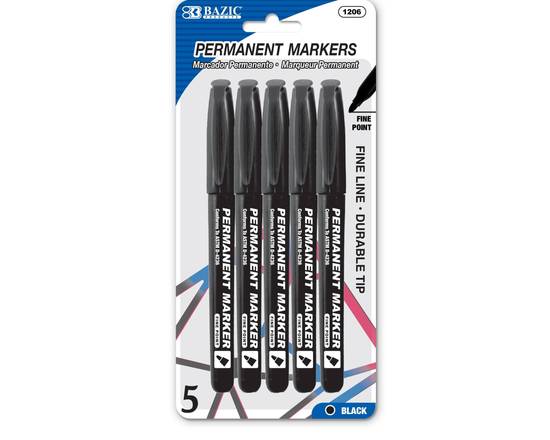 Order Basic Permanent Markers (5 pk) (Fine Point) food online from Temple Beauty Supply store, South Gate on bringmethat.com