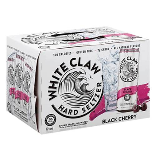Order White Claw Hard Seltzer Black Cherry - 12 oz Cans/12 Pack food online from Bottle Shop & Spirits store, Los Alamitos on bringmethat.com