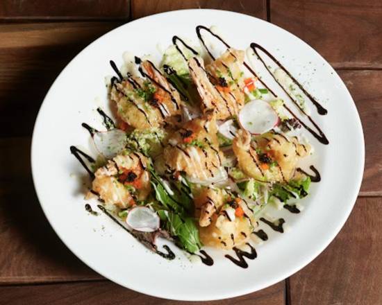 Order Shrimp Tempura Salad 새우 튀김 샐러드  food online from Izakaya Kumade store, Palisades Park on bringmethat.com
