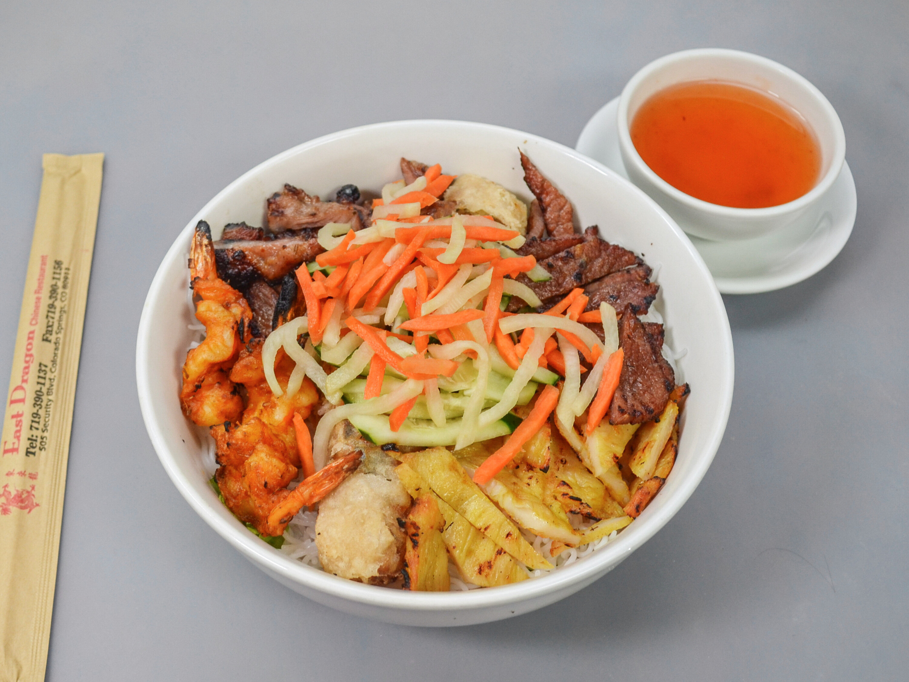 Order Grilled Combo Noodle Bowl food online from East Dragon Chinese Restaurant store, Colorado Springs on bringmethat.com
