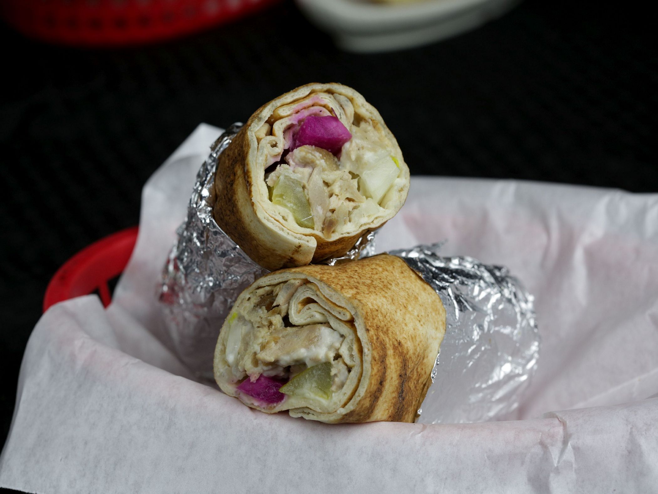 Order Chicken Shawrma Wraps food online from Mikhos Mediterranean Cuisine store, Lansing on bringmethat.com
