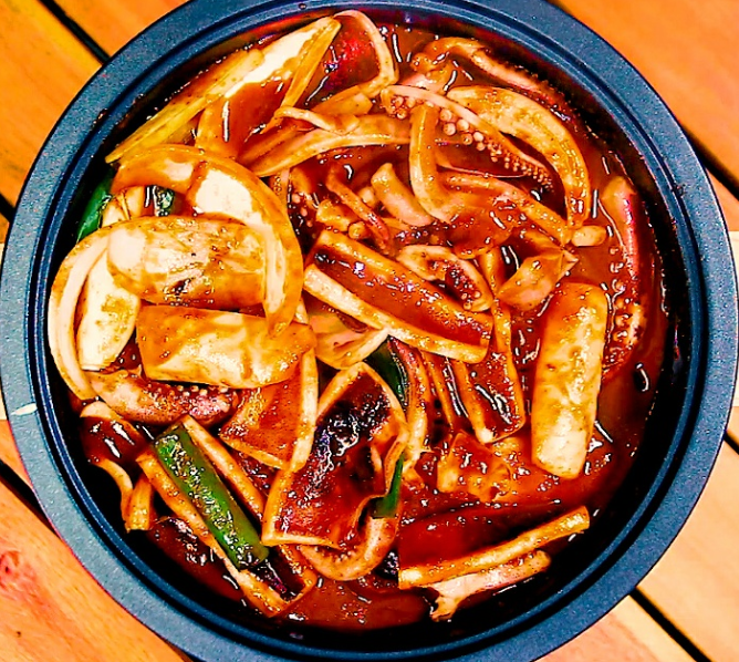 Order Stir-fried Squid  food online from Bull Korean Bbq store, Cupertino on bringmethat.com
