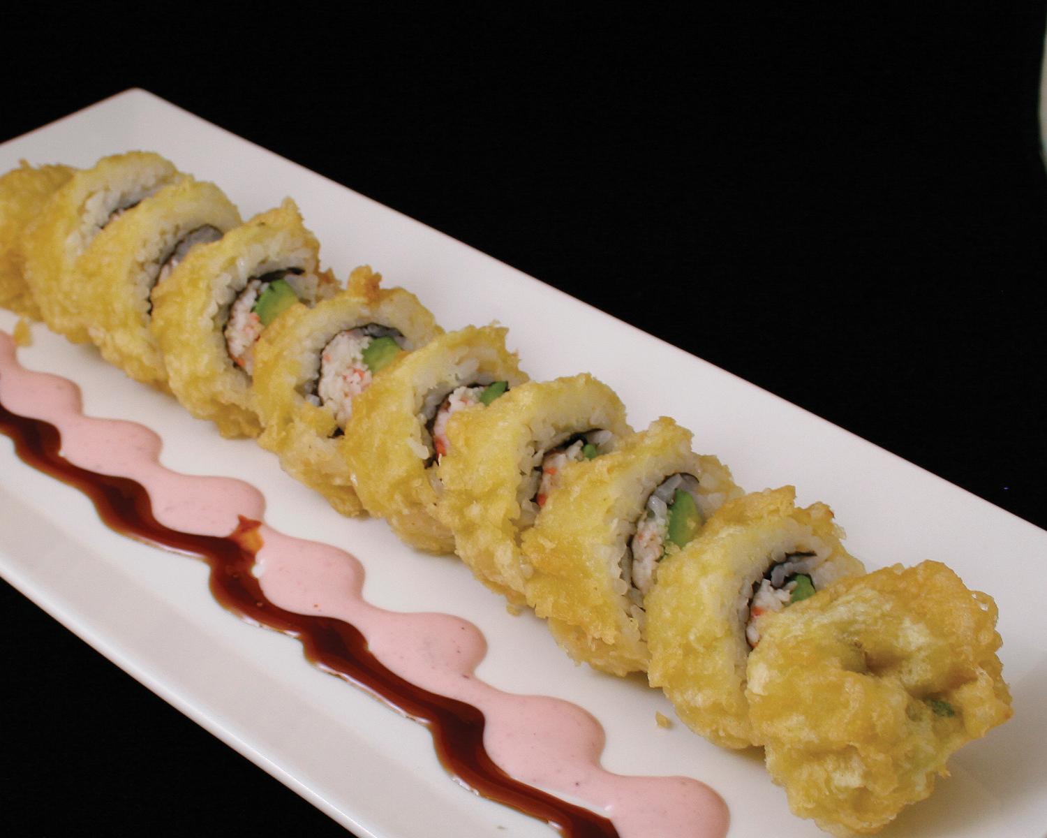 Order Golden California Fried Roll food online from Sushi Lover store, Belmont on bringmethat.com