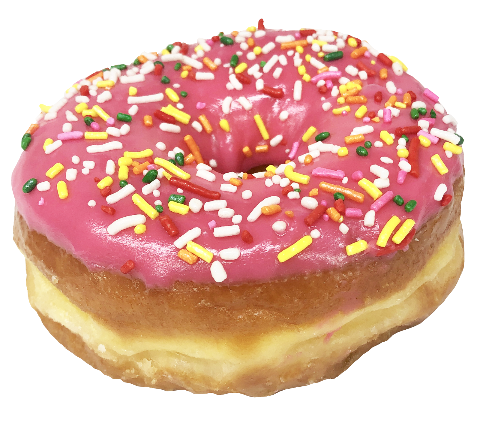 Order Pink Raised with Sprinkles Donut food online from Randy Donuts store, Bakersfield on bringmethat.com