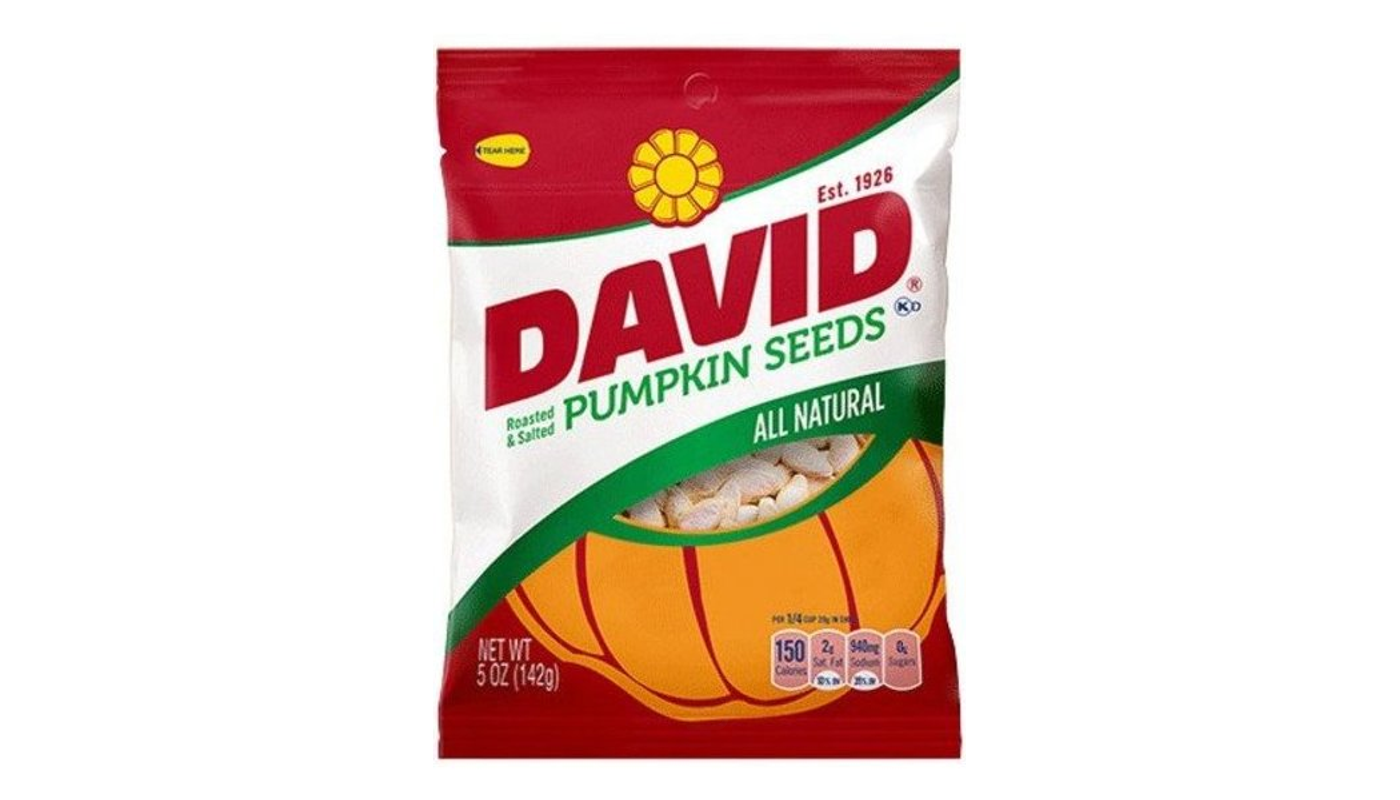 Order David Pumpkin Seeds Roasted & Salted 5 oz Bag food online from Plaza Market store, Baldwin Park on bringmethat.com
