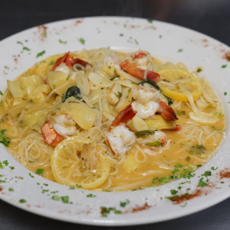 Order Shrimp Scampi - Dinner food online from Arelis Italian Restaurant store, Bethlehem on bringmethat.com