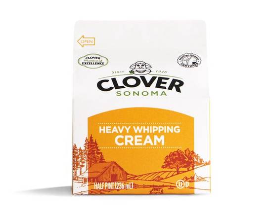 Order Clover Heavy Whipping Cream (1/2 Pint) food online from Bel Clift Market store, SF on bringmethat.com
