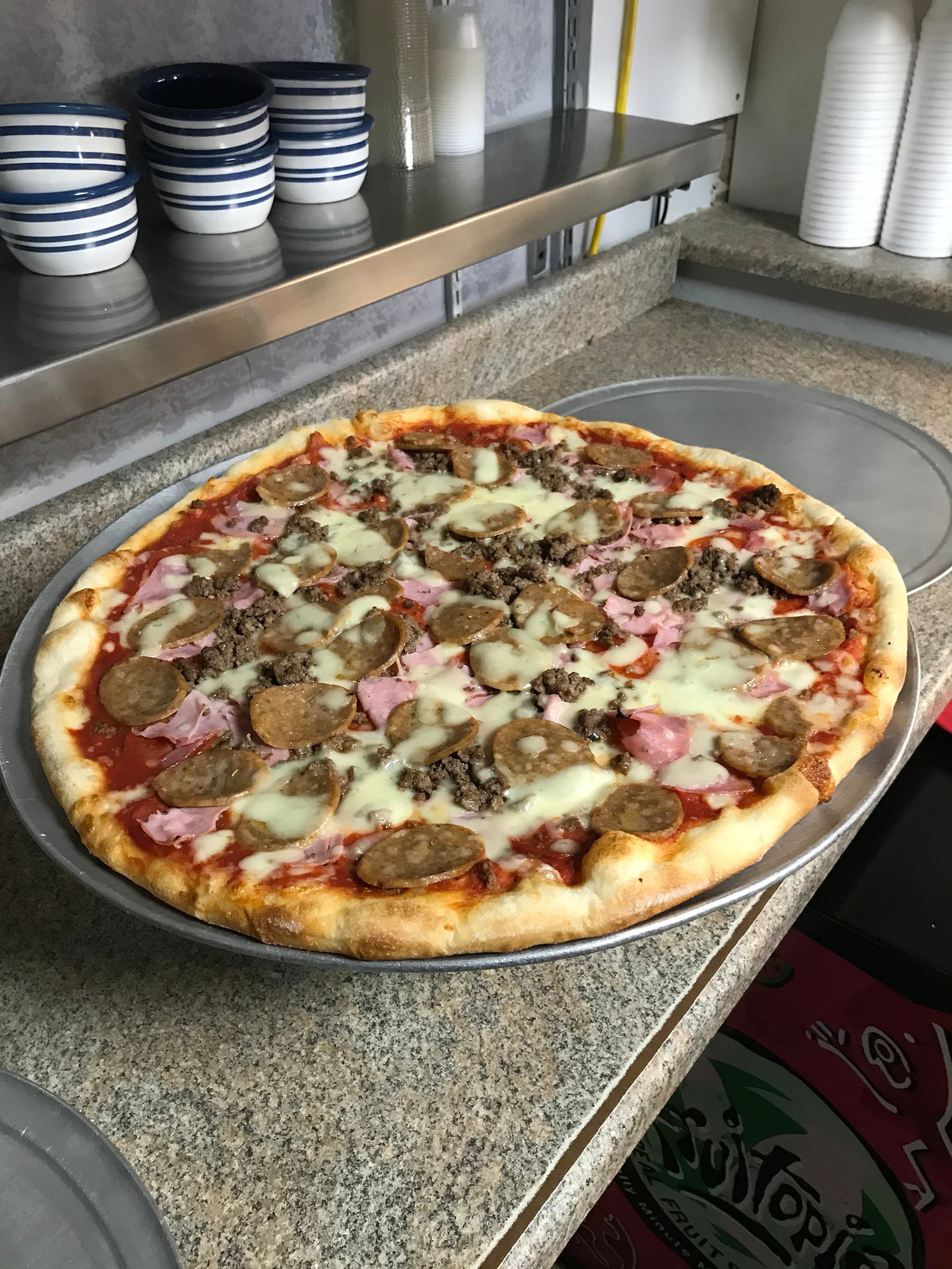 Order Meat Lovers Pizza - Personal 10" food online from Original Italian Pizza store, St Clair on bringmethat.com