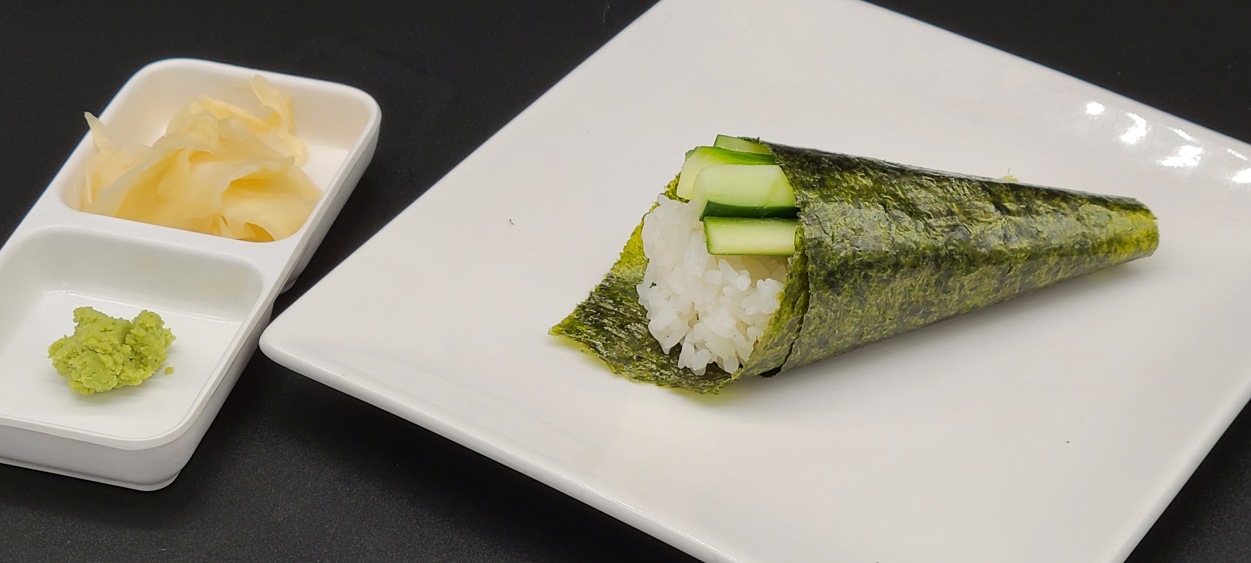Order H3. Cucumber Hand Roll food online from Hello Sushi store, Fullerton on bringmethat.com
