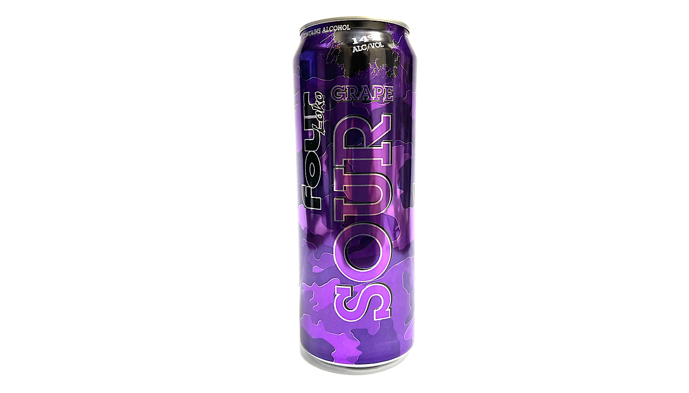 Order FOUR LOKO SOUR GRAPE 23.5oz CAN food online from K-Town Beer & Wine Food Mart store, Los Angeles on bringmethat.com