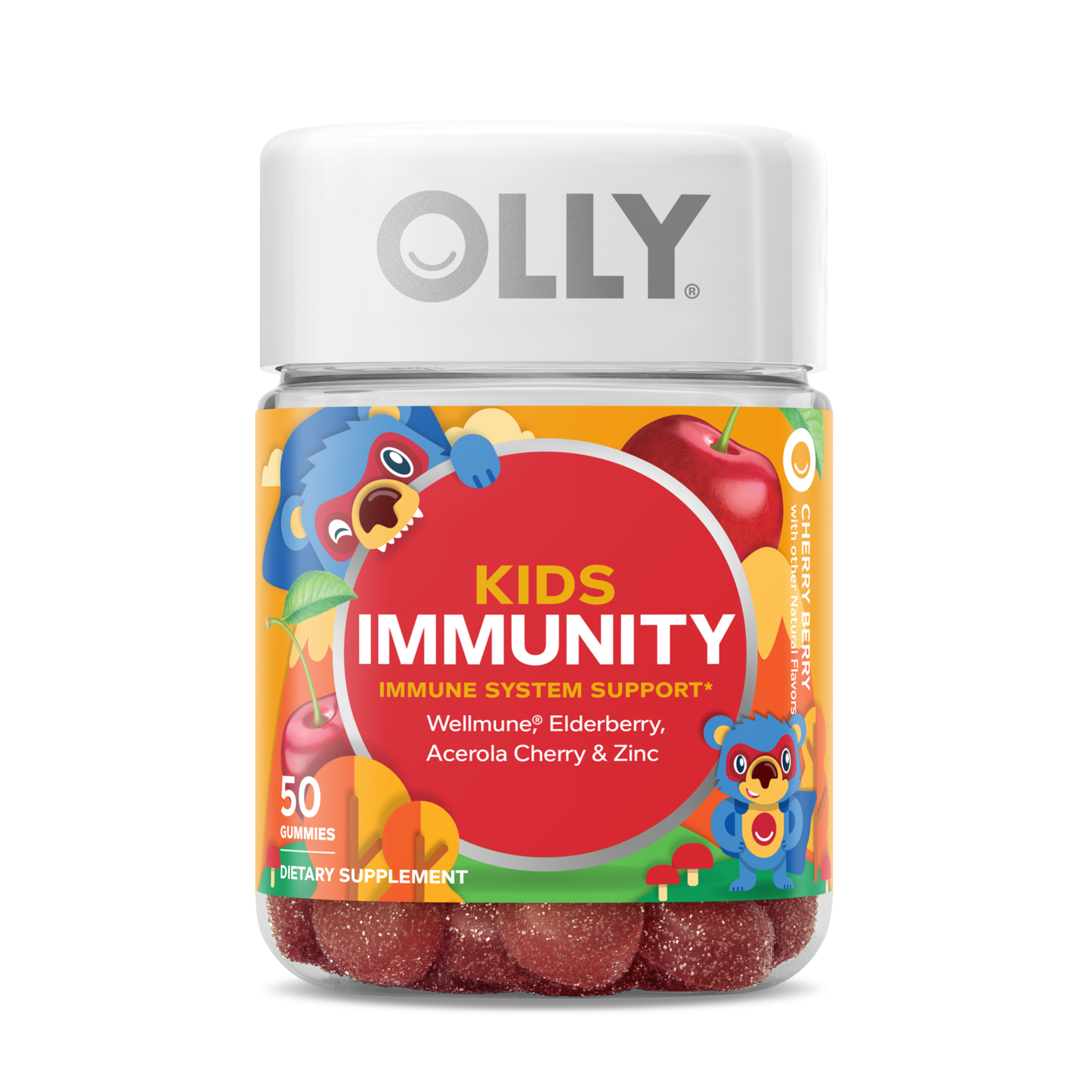 Order OLLY Kids Immunity Gummies + Elderberry, Wellmune, Immune Support - Cherry Berry - 50 ct food online from Rite Aid store, REEDLEY on bringmethat.com