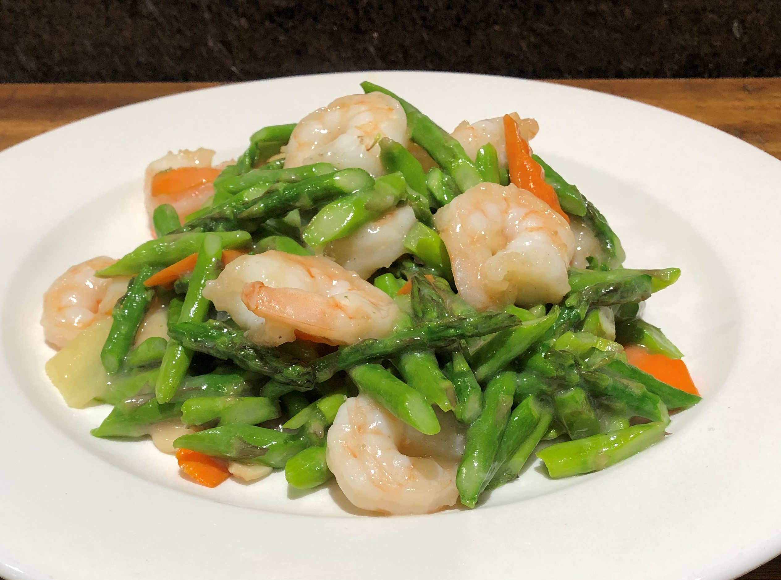 Order G2. Asparagus with Shrimp  芦笋虾仁 food online from Hai master kitchen store, Laguna Woods on bringmethat.com