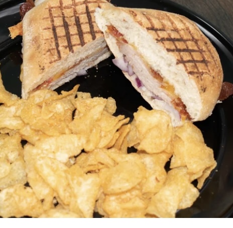 Order Roast Pork Melt Sandwich food online from Gingersnaps Coffehouse & Cafe store, Terre Haute on bringmethat.com