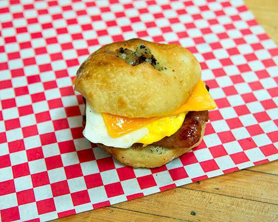 Order Sausage, Egg, and Cheese Bagelwich food online from Bullfrog Bagels Food Truck store, Washington on bringmethat.com