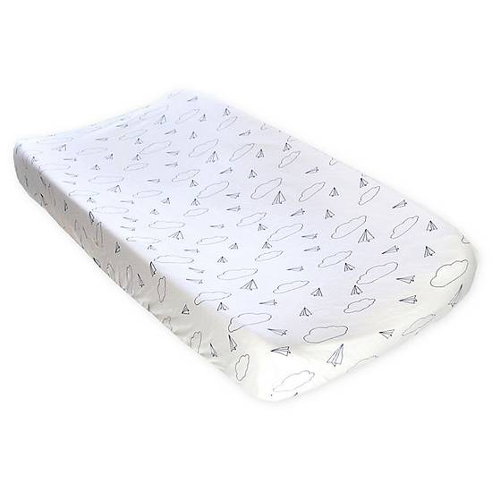 Order Hello Spud Organic Cotton Airplane Changing Pad Cover in Navy food online from Buybuy Baby store, Franklin on bringmethat.com