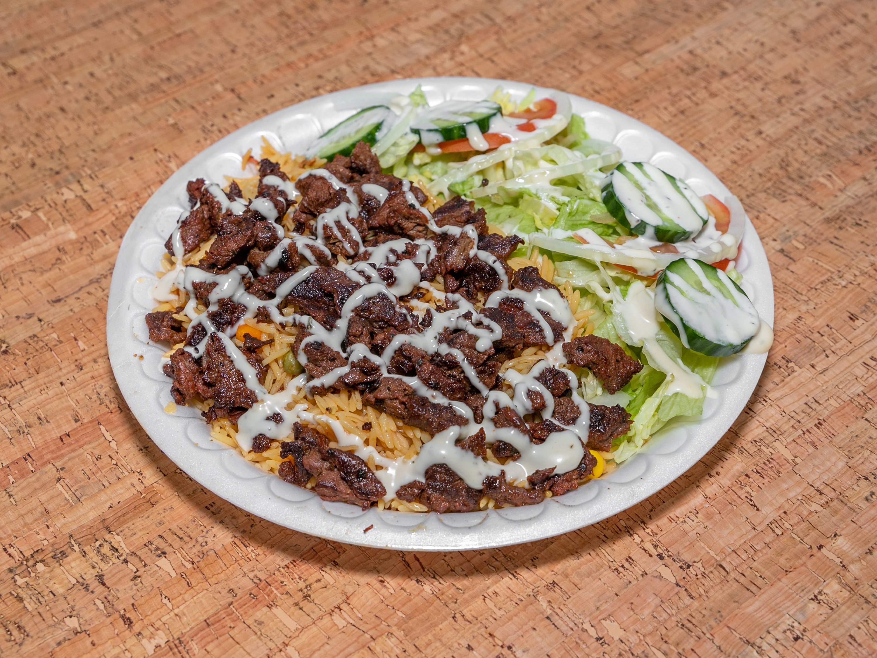 Order Steak Tips Salad Combo  food online from Crown Fried Chicken store, Brockton on bringmethat.com