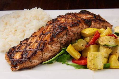 Order Grilled Dill Salmon food online from Mocha Bleu store, Teaneck on bringmethat.com