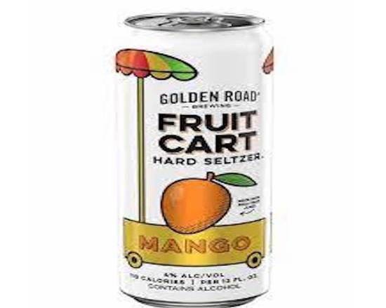 Order Golden Road Fruit Cart Hard Seltzer Mango 25 oz , (4% ALC/VOL) food online from Pit Stop Liquor Mart store, El Monte on bringmethat.com
