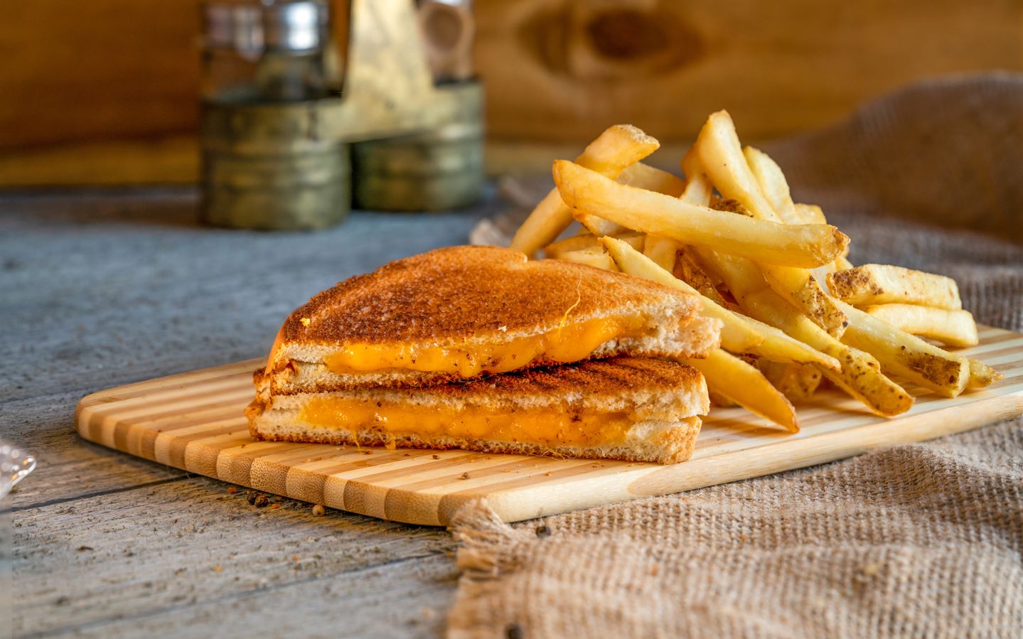 Order Kid's Grilled Cheese Sandwich with Fries food online from The Butcher Grille store, Dearborn on bringmethat.com