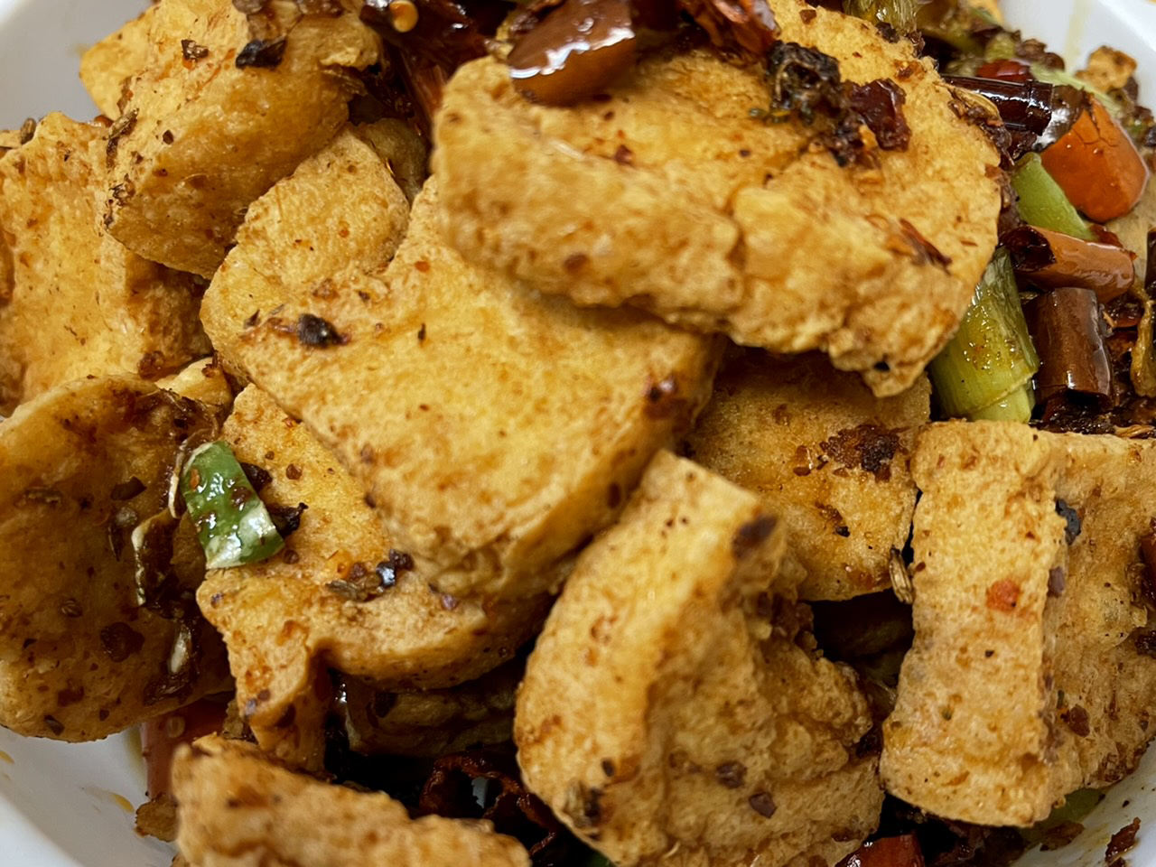 Order 414. Stir Fried Crispy Tofu with Roasted Chili and Cumin food online from Land Of Plenty store, New York on bringmethat.com